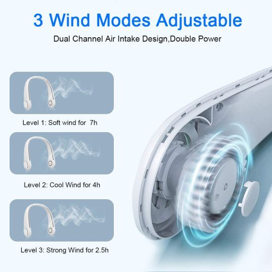 مروحة الرقبة ثلاثية السرعات من Arctic Air قابلة لإعادة الشحن